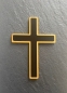 Preview: Kreuz, Wandkreuz aus Edelstahl (goldfarben) und Acryl (schwarz)