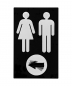 Mobile Preview: Toilettenschild, WC-Schild, Wegweiser "Frau und Mann mit Pfeil"