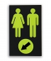 Mobile Preview: Toilettenschild, WC-Schild, Wegweiser "Frau und Mann mit Pfeil"