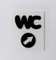 Mobile Preview: Wegweiser, Toilettenschild "WC mit Pfeil" (schwarz-weiß)