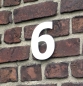 Mobile Preview: Hausnummer "6", SECHS, aus poliertem Edelstahl