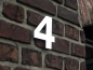 Mobile Preview: Hausnummer "4", VIER, aus poliertem Edelstahl