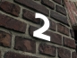Preview: Hausnummer "2", ZWEI, aus poliertem Edelstahl