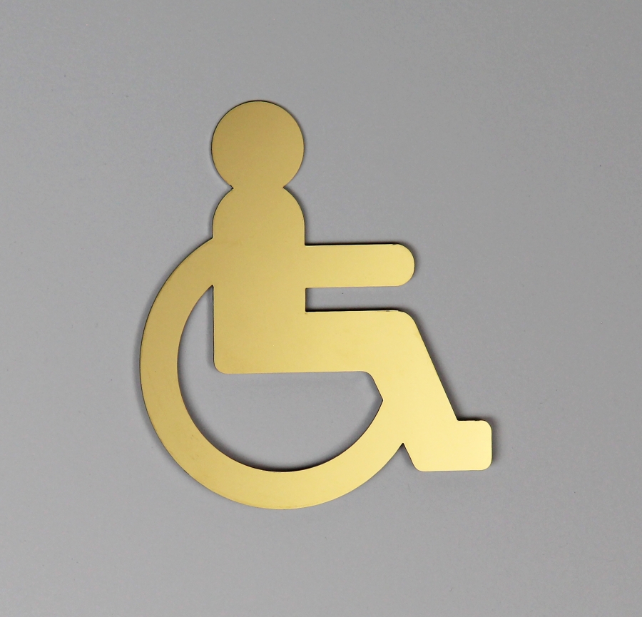 Türschild Rollstuhl - goldfarben