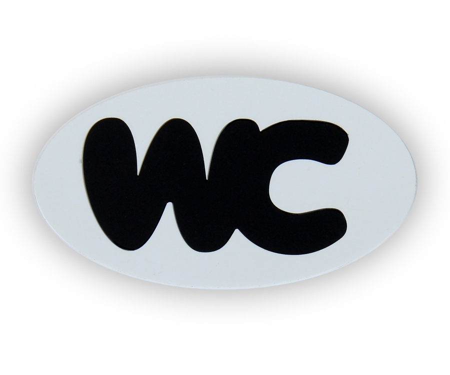Türschild "WC" (schwarz-weiß)